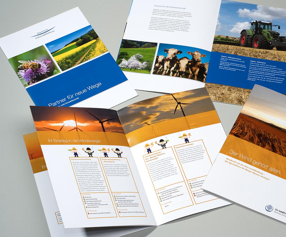 Printdesign, Firmenpräsentation für die Bayerische KulturLandStiftung