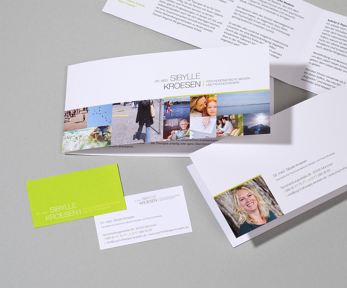 Grafikdesign/Printdesign/Corporate Identity: Geschäftsausstattung für eine Psychotherapeutin München