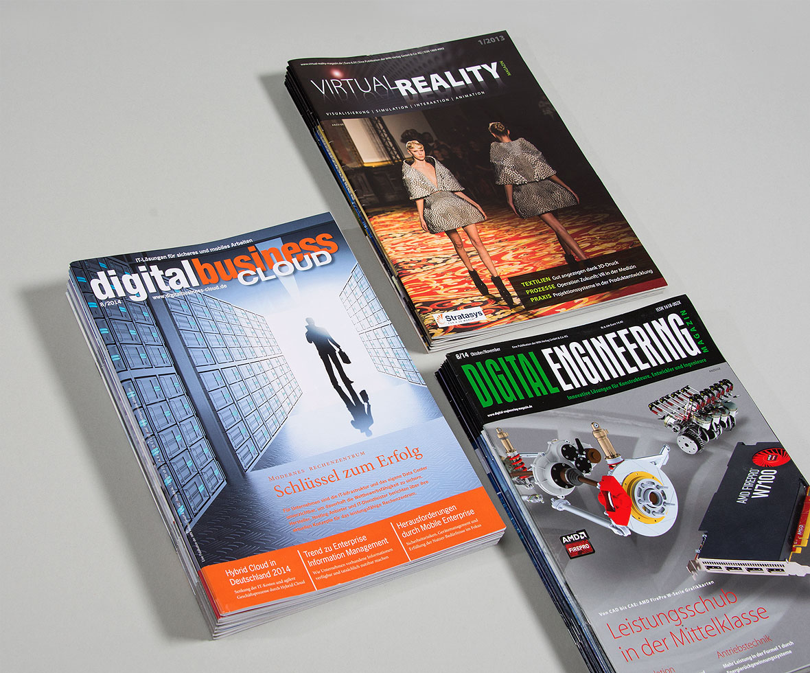 Printdesign: Diverse Zeitschriftenlayouts